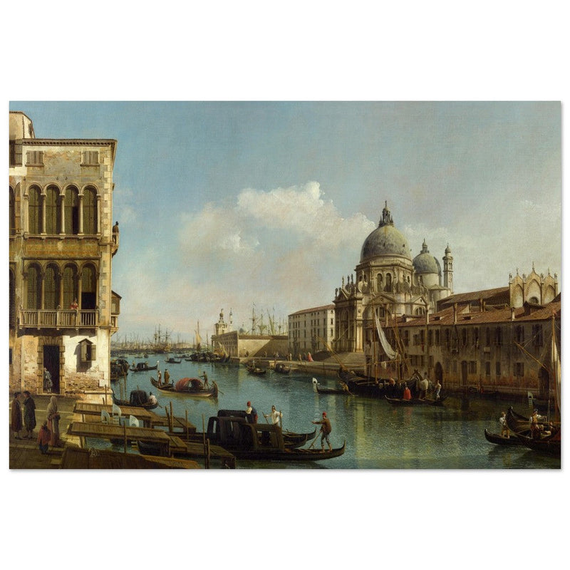 Grand Canal and Santa Maria della Salute in Venice Italy. Antique painting by Bernardo Bellotto 1743.