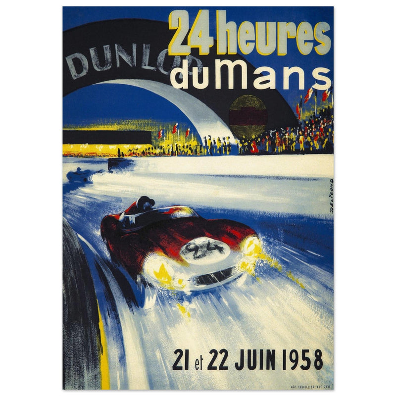 Le Mans 24 hours car race vintage print  1958 by Beligond.