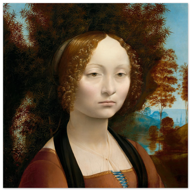 Leonardo da Vinci Ginevra de' Benci portrair .