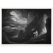 John Martin Paradise Lost vintage mezzoting engraving . Adam and Eve Driven Out of Paradise.