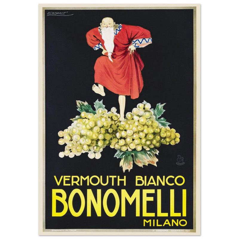 White Vermouth aperitif drink Bonomelli vintage advertising. Fine art  poster by Luciano Achille Mauzan 1932
