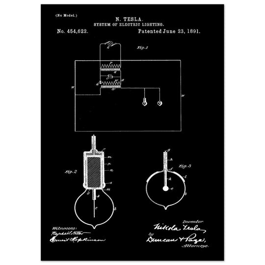 Electric Lighting patent  by Nikola Tesla.