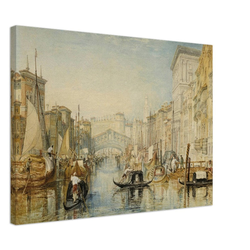 Venice the Rialto bridge in Italy. Antique painting by  Joseph Mallord William Turner.