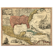 Ancient map of North America. Regni Mexicani seu Novae Hispaniae, Ludovicianae, N. Angliae, Carolinae, Virginae et Pennsylvaniae by Johann Baptist Homann