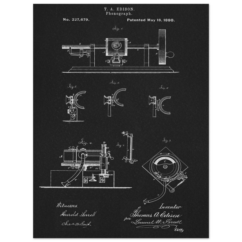 The Phonograph patentby Thomas Alva Edison. Patent 227679