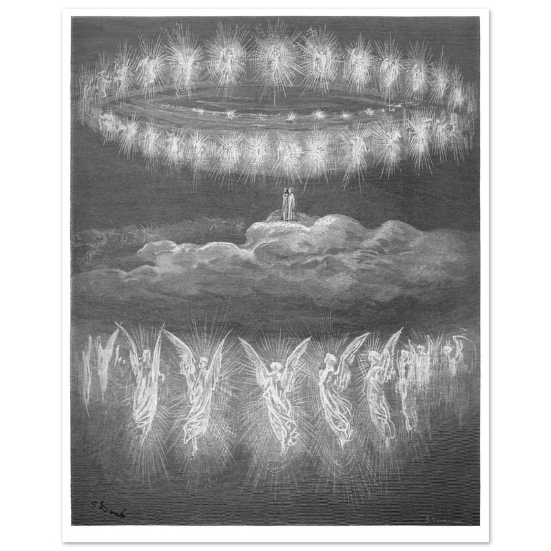 Gustave Dore illustration for The Divine Comedy by Dante Alighieri.  The Sun Glorified Souls. Paradise.