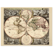 Antique world map print reproduction of the XVII Century. Orbis terrarum nova by Nicolaes Visscher II