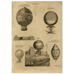Early balloon ascensions in France. XVIII Century illustration drawing.