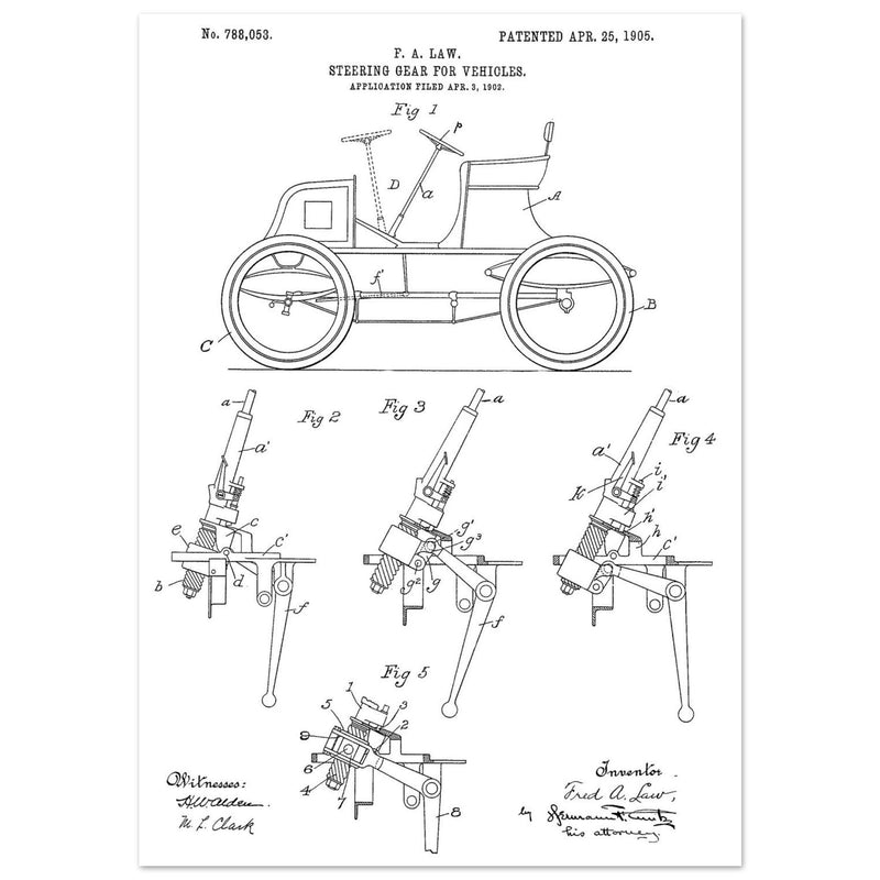 Steering Gear for vehicles patent illustration.