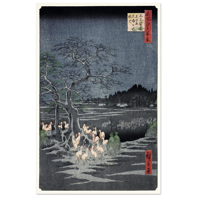 Fox Fires on New Year’s Eve at the Changing Tree in Oji by Utagawa Hiroshige