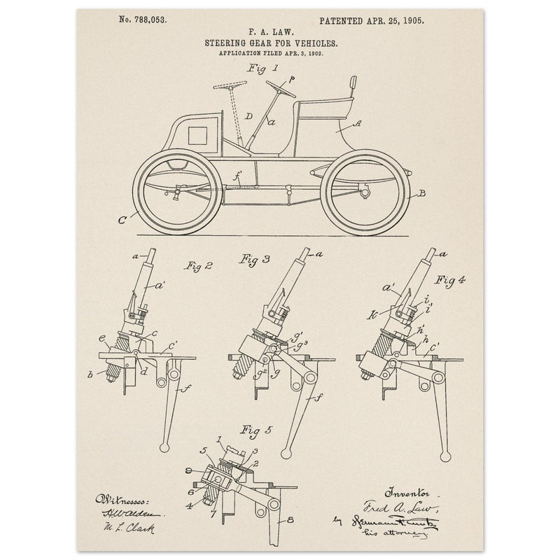 Steering Gear for vehicles patent illustration.