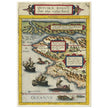 Quivira ancient map. Ancient North American cartography by Cornelis de Jode XVI century.