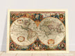 1638 Double hemisphere old world map by Hendrik Hondius.