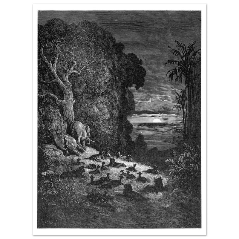 Gustave Dore Paradise Lost engraving . The completion of Creation.