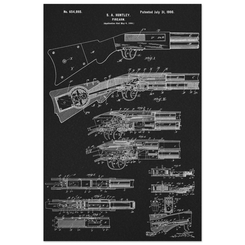 Firearm historic patent 1900. Matte paper