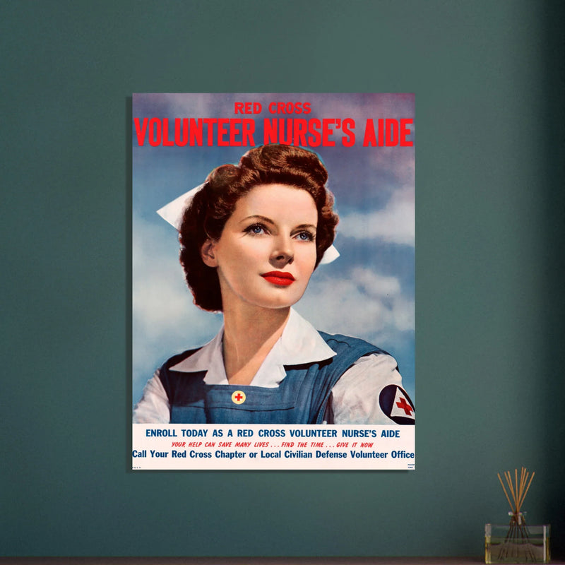 Volunteer nurse's aide vintage II World War poster