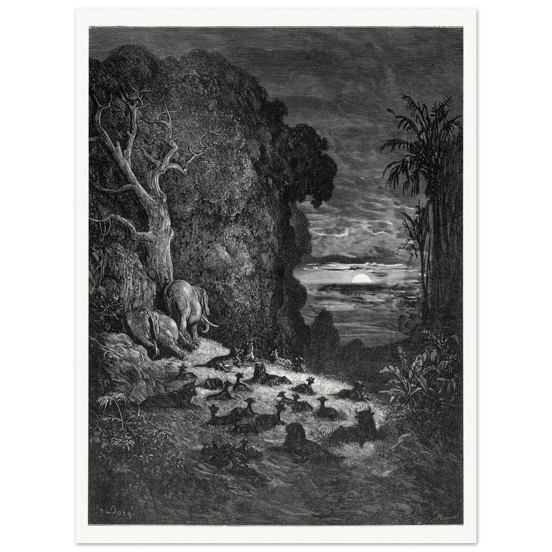 Gustave Dore Paradise Lost engraving . The completion of Creation.