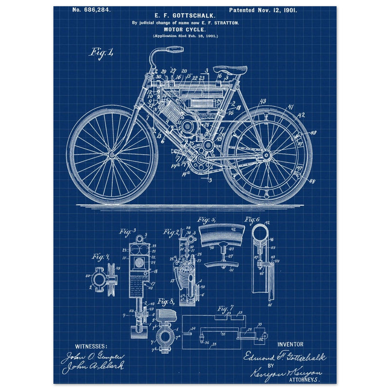 Motorcycle old patent 686284 by Gottschalk