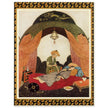 Edmund Dulac and one of his illustration for Princess Badoura fairy tale. Camaralzaman Finds the Talisman .