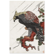Eagle on pine branch in rain, by Isoda Koryusai
