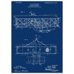 Flying machine patent 1906 by the Wright brothers. Vintage airplane.