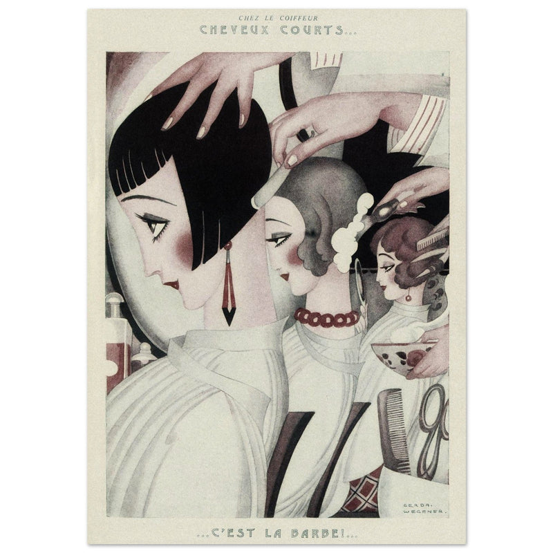 Chez le Coiffeur ( At the Hairdresser's ) by Gerda Wegener published by Fantasio vintage magazine.