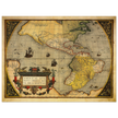 America ancient map. Americae sive novi orbis, nova descriptio by Abraham Ortelius