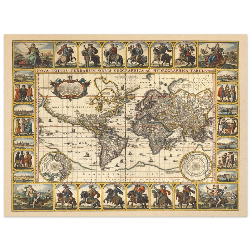 1652 Old World map Nova Totius Terrarum Orbis geographica ac hydrographica tabula by Nicolaes Visscher