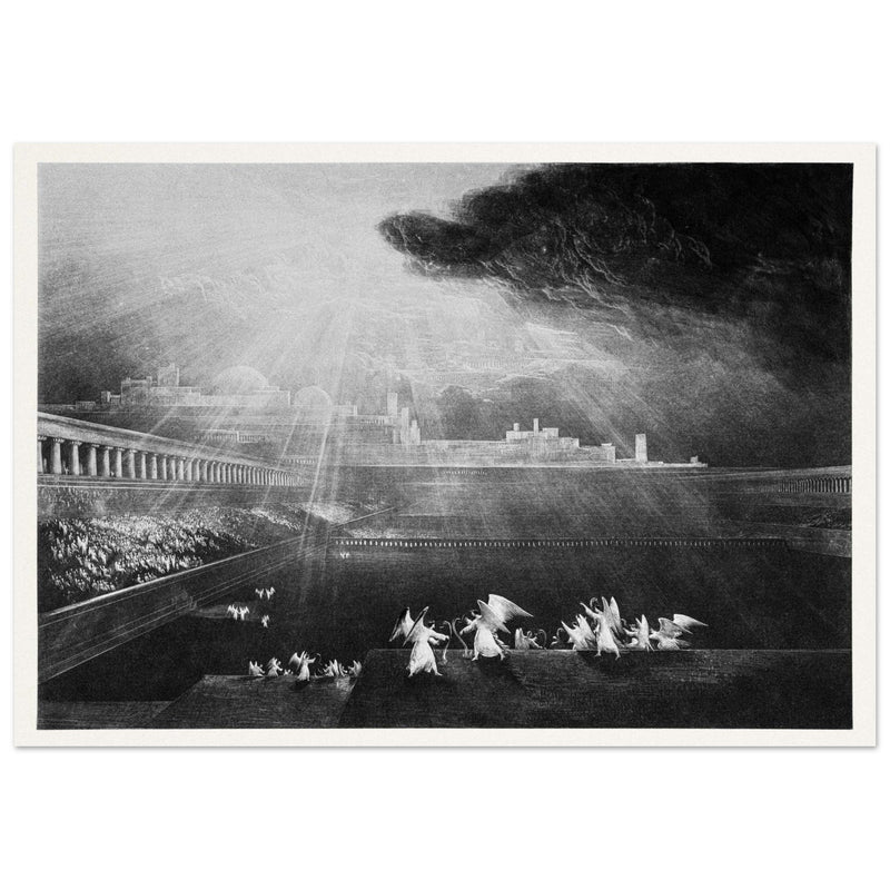 John Martin mezzotint engraving . Paradise Lost. The Courts of God .