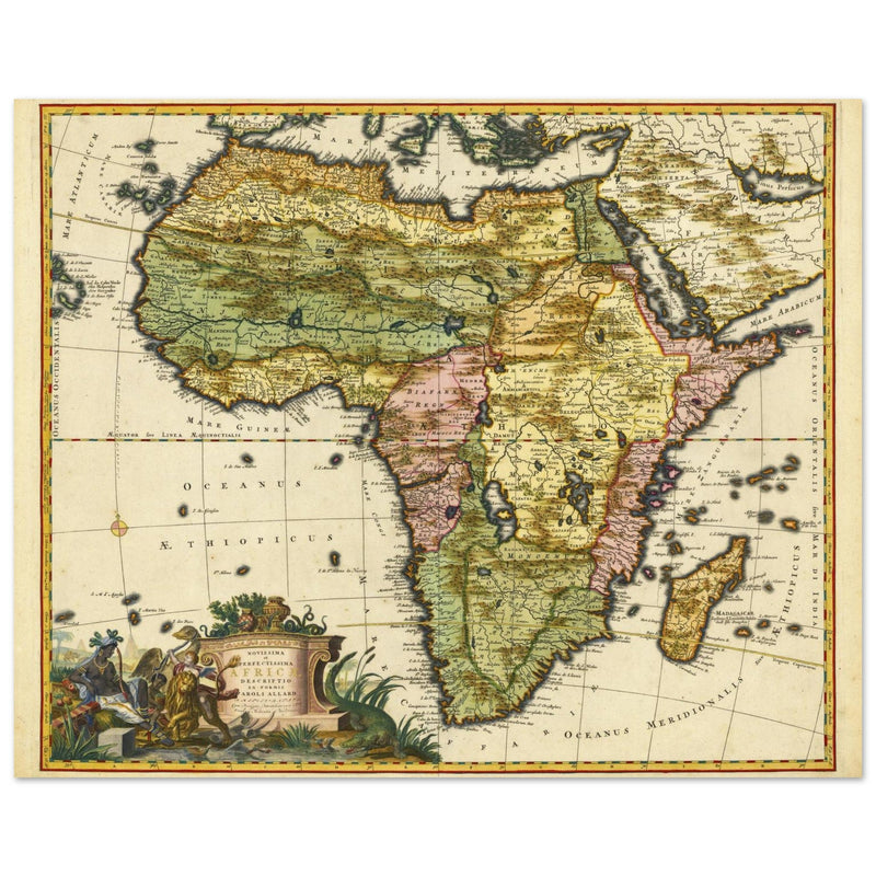 Ancient map of Africa by Carel Allard.