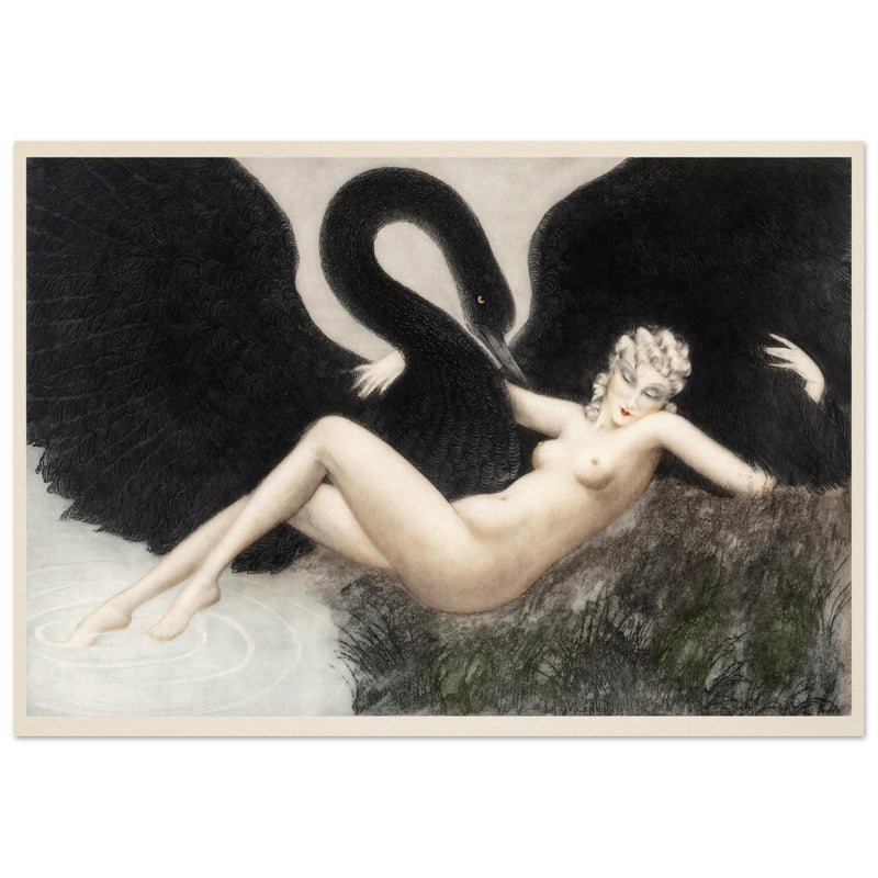 Leda and the Swan, 1934 by Louis Icart vintage illustration.