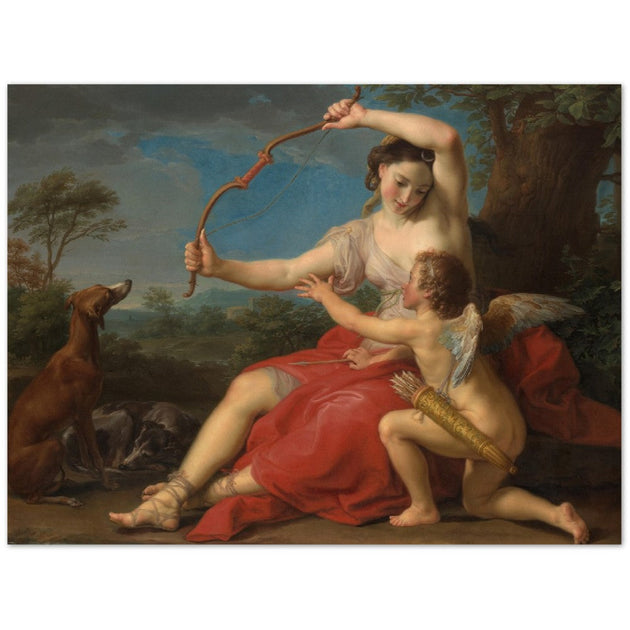 Diana and Cupid by Pompeo Batoni 1761. Roman mythology.