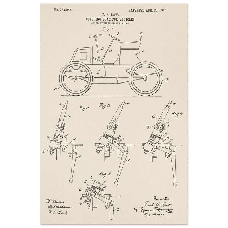 Steering Gear for vehicles patent illustration.