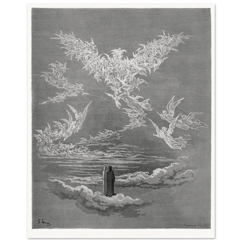 Wall Paradise. Gustave Dore illustration for the Divine Comedy by Dante Alighieri.