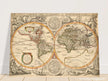 Ancient world map poster reproduction by Jodocus Hondius
