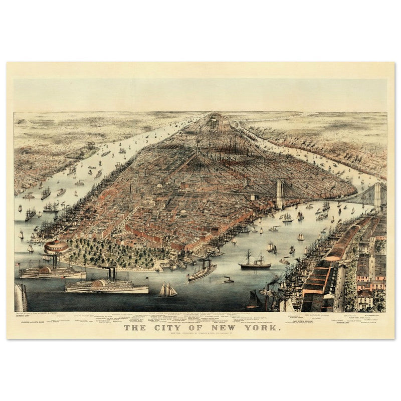 Aerial view of the city of New York by Nathaniel Currier and James Merritt Ives