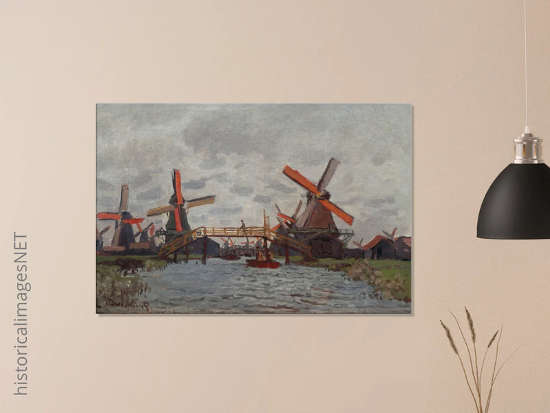 Windmills near Zaandam by Claude Monet