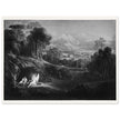 John Martin Paradise Lost vintage mezzoting engraving . Raphael Conversing with Adam and Eve .