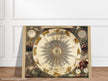Solar system and planetarium antique map illustration. Vintage  celestial chart of the universe.