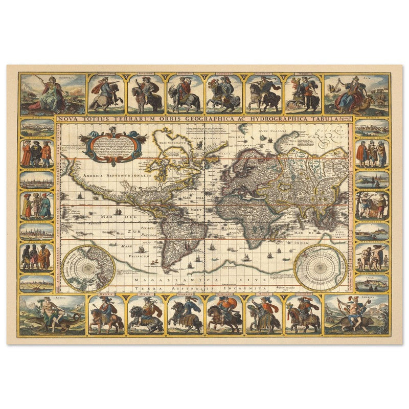 1652 Old World map Nova Totius Terrarum Orbis geographica ac hydrographica tabula by Nicolaes Visscher