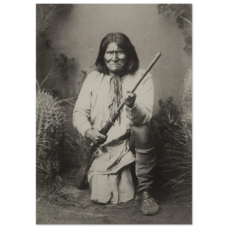 Geronimo Apache leader.  Portrait of native american indian.