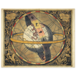 Ptolemaic map of the universe with the spherical earth. Celestial map. Situs Circulis Circun / Terrae Coelestibus Datae by Petrum Schenk