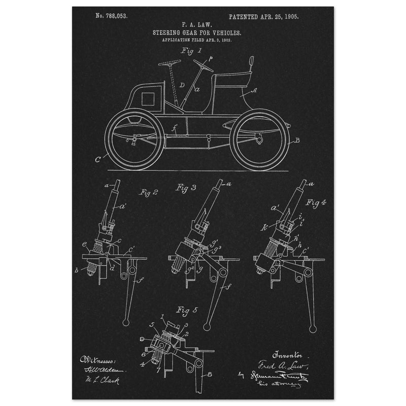 Steering Gear for vehicles patent illustration.