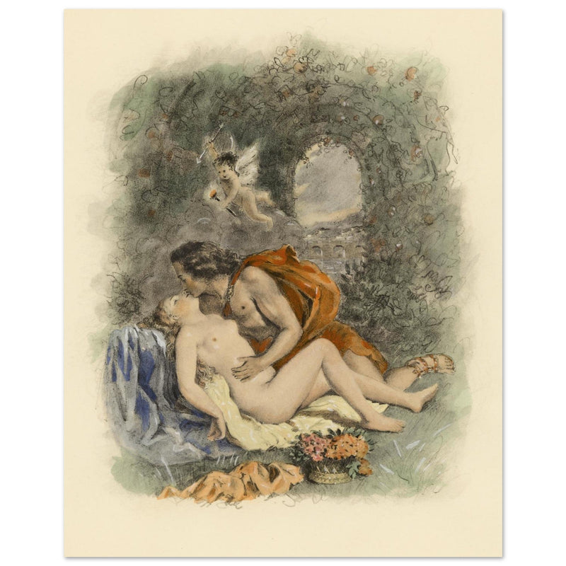 Paul Emile Becat erotic illustration Les Baiseres VI ( The Kisses ) Ecstasy
