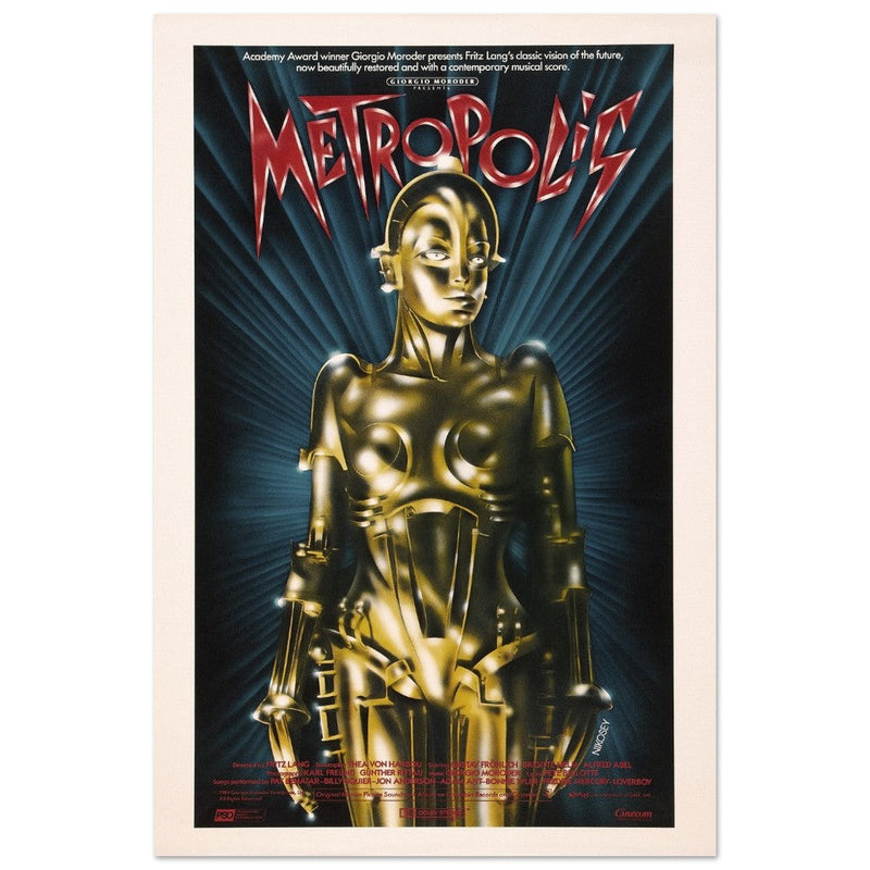 Metropolis vintage film poster . Fritz Lang masterwork movie. Historic films that changed our lives