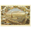 Exposition Universelle de Paris 1889. Eiffel Tower and Paris city view.