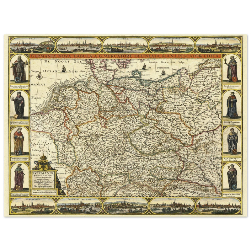 Germaniae nova tabula. Holy Roman Empire by Claes Janszoon Visscher.