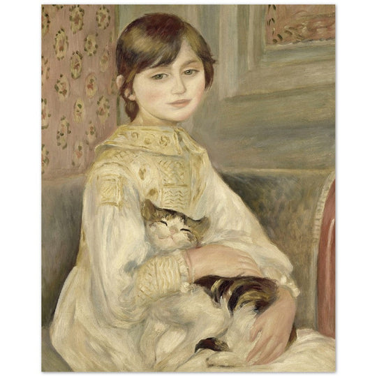 Julie Manet by Pierre-Auguste Renoir 1887 Girl with cat poster reproduction