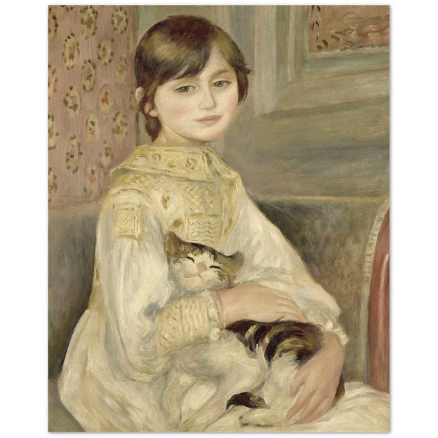 Julie Manet by Pierre-Auguste Renoir 1887 Girl with cat poster reproduction