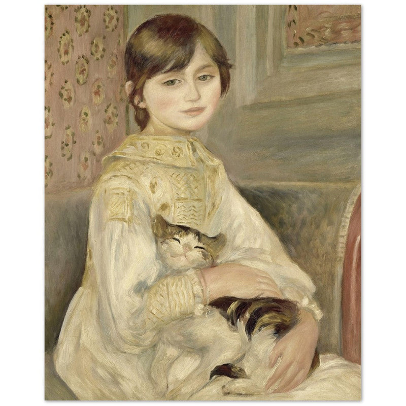 Julie Manet by Pierre-Auguste Renoir 1887 Girl with cat poster reproduction